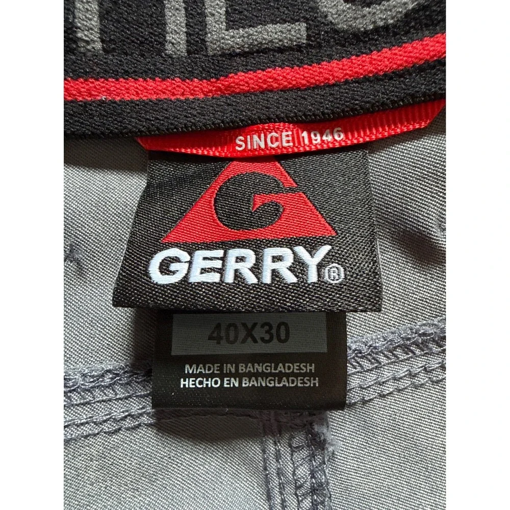 Gerry Mens Grey Outdoor Tech Stretch Hiking Utility Pants 40x30 Side Pocket